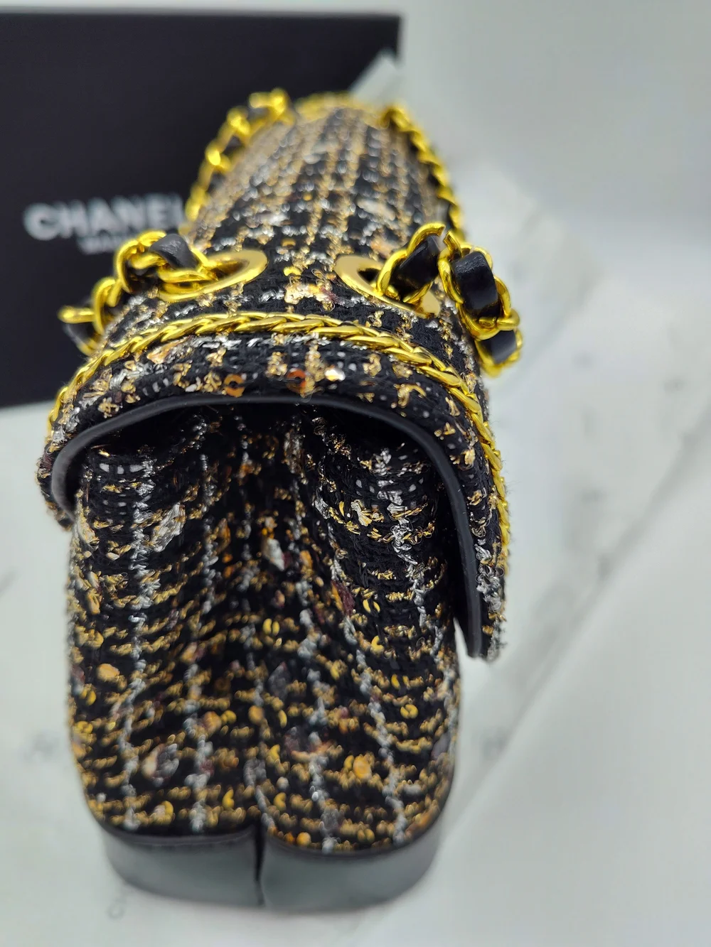 CHANEL black tweed